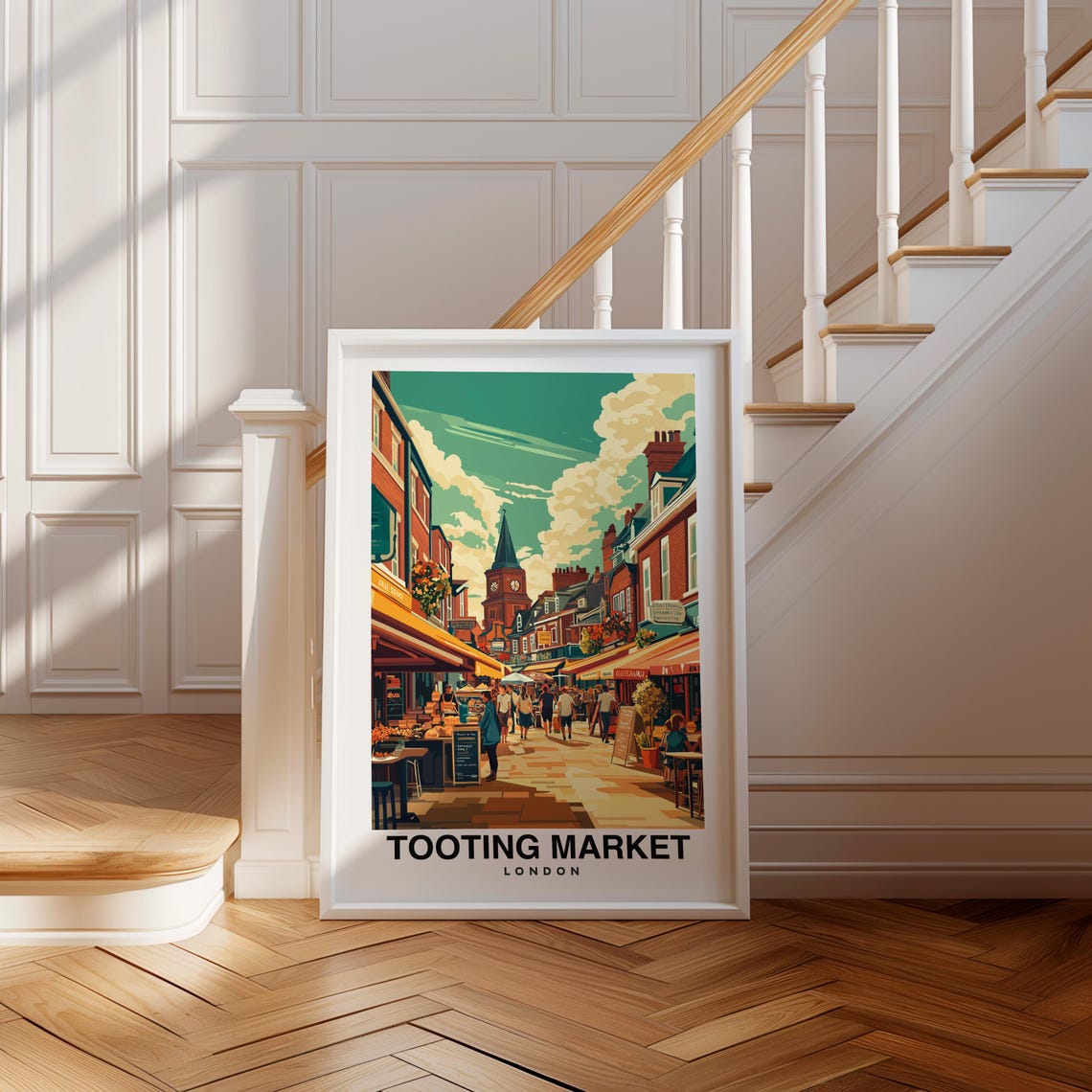 Tooting Market Print London Poster Travel Wall Art Market Print Uk Poster Urban Art Scenic Decor Street Print Travel Poster