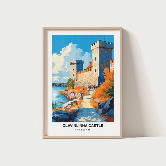 Olavinlinna Castle Travel Print Wall Art Savonlinna Finland City Print Olavinlinna Castle Travel Gift Olavinlinna Castle Poster