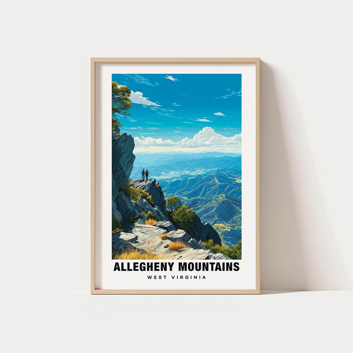 Allegheny Mountains West Virginia Hikers Overlook Scenic Travel Poster