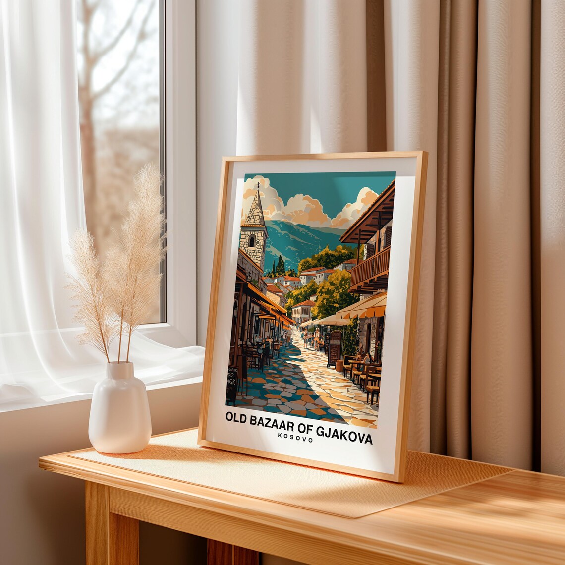 Old Bazaar Of Gjakova, Kosovo City Travel Poster - Image 3
