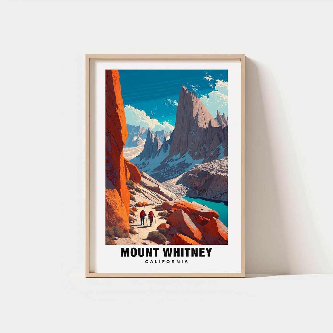 Mount Whitney California Alpine Peaks Sierra Hikers Trail Poster