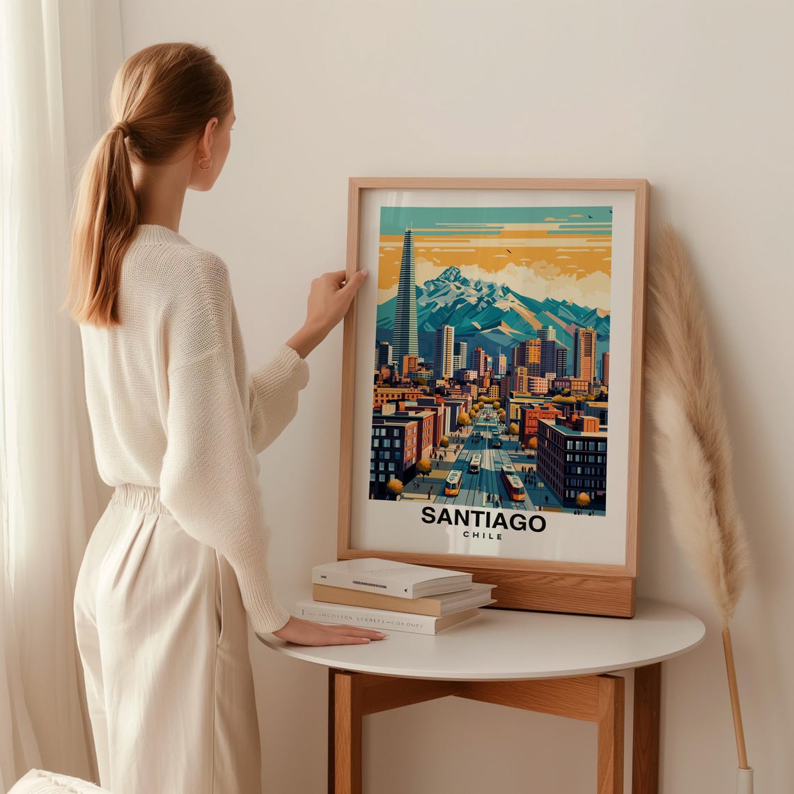 Santiago Print Chile Poster Travel Wall Art Cityscape Print South America Poster Urban Art Scenic Decor Mountain View Travel Poster - Image 2
