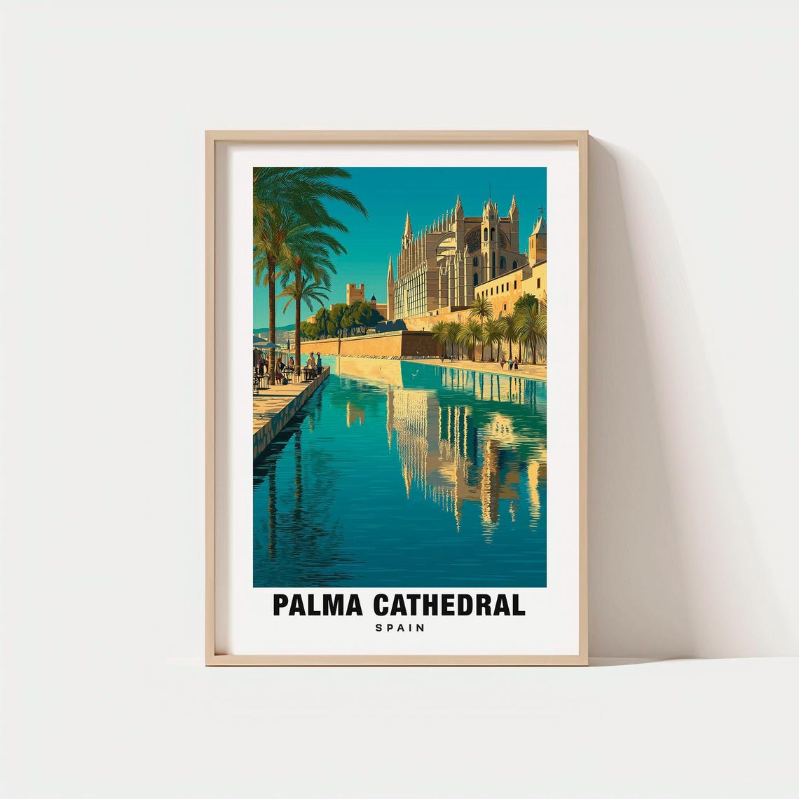 Palma Cathedral Spain La Seu Gothic Waterfront Palm Promenade Poster