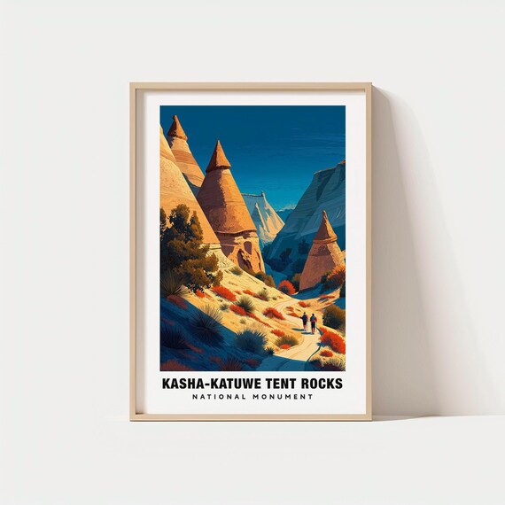Kashakatuwe Print Usa Poster Travel Art Rock Formation Desert Views Nature Escape Scenic Landscape Tent Rocks Charm New Mexico