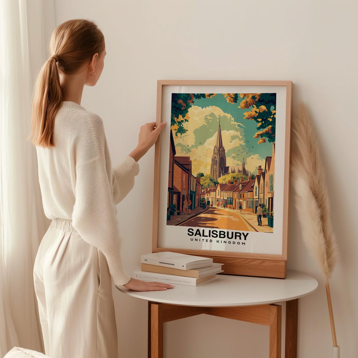 Salisbury Print England Poster Travel Wall Art Cityscape Print Uk Poster Historic Art Cathedral Decor Scenic Print Travel Poster - Image 2