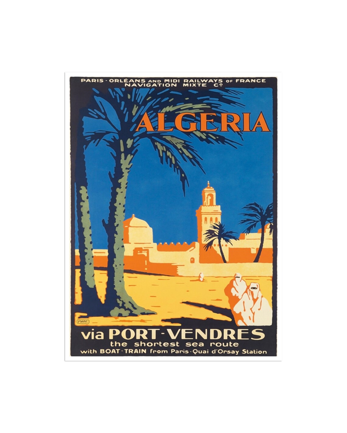 Algeria Travel Poster, Abstract Modern Art Print