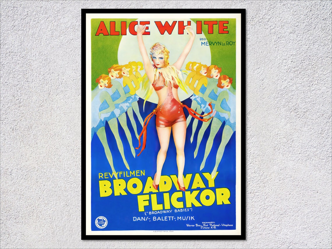 Broadway Flickor Alice White Swedish Vintage Musical Movie Poster