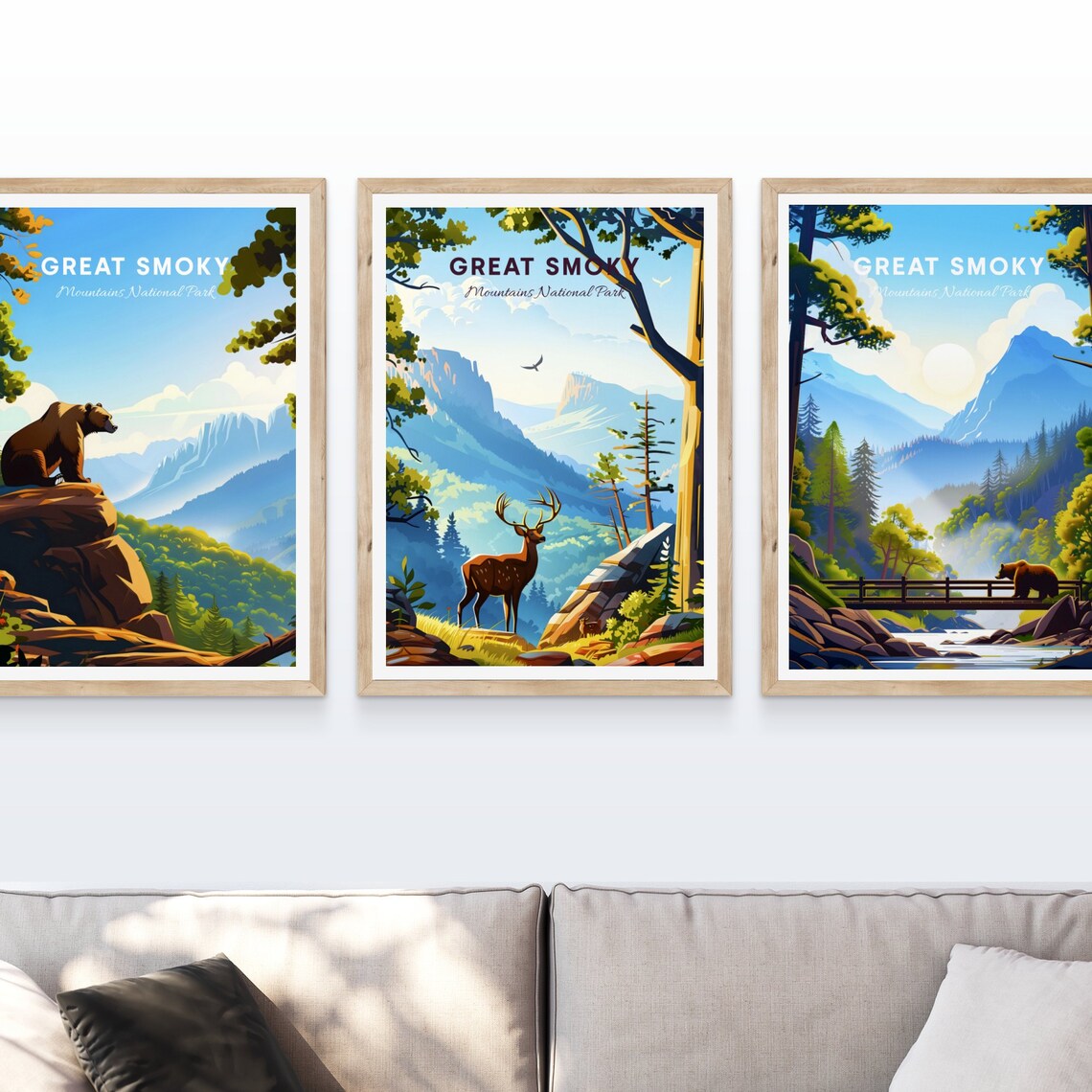 Great Smoky Mountains Elk Ridge National Park Travel Art Poster - Image 4