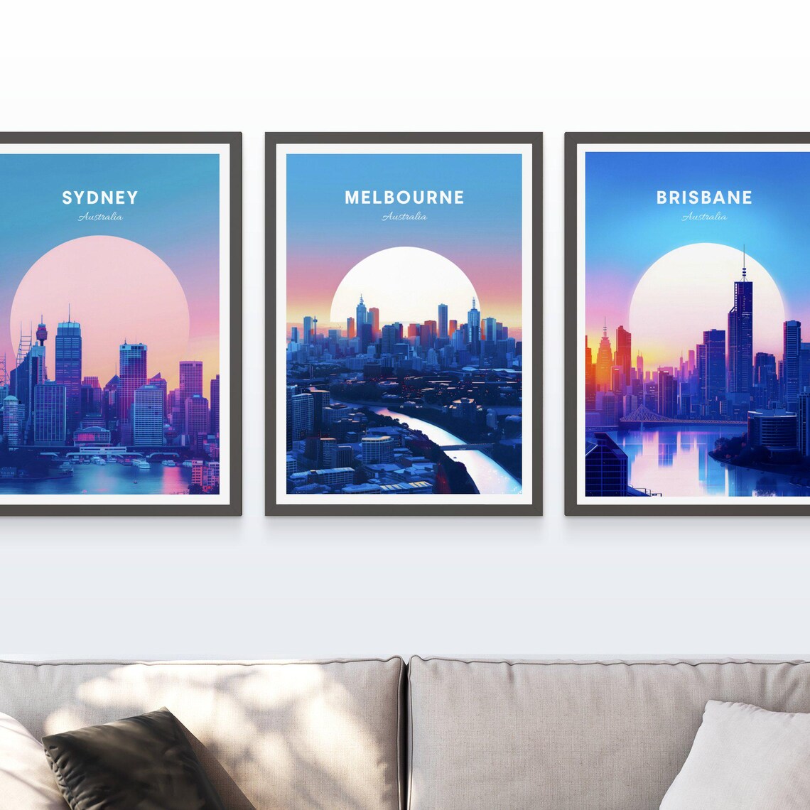 Melbourne Australia Skyline Sunrise Yarra River City View Poster - Image 3