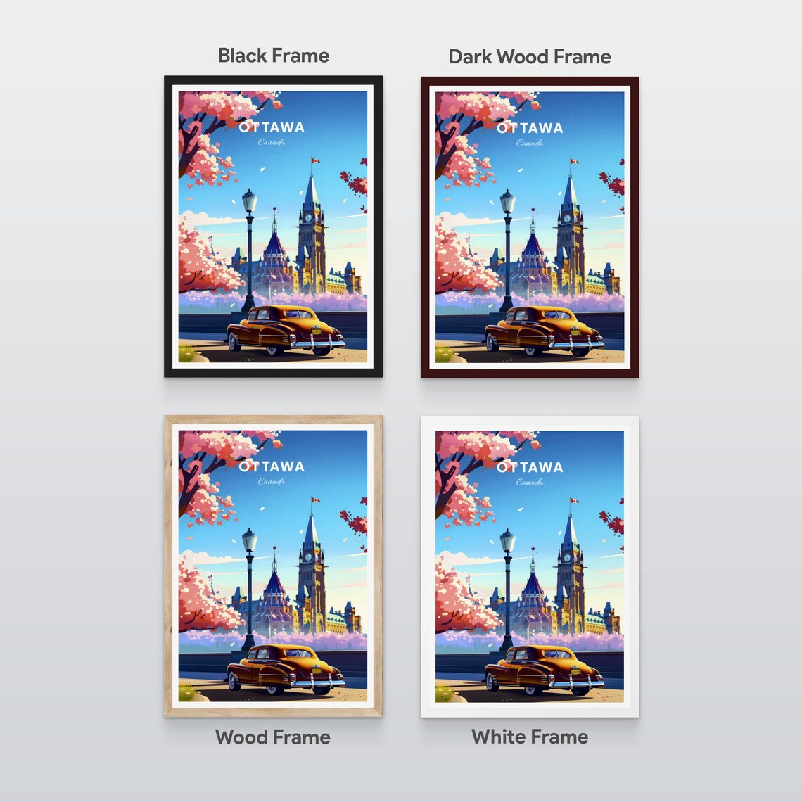 Ottawa Canada Parliament Hill Peace Tower Spring Travel Poster - Image 2