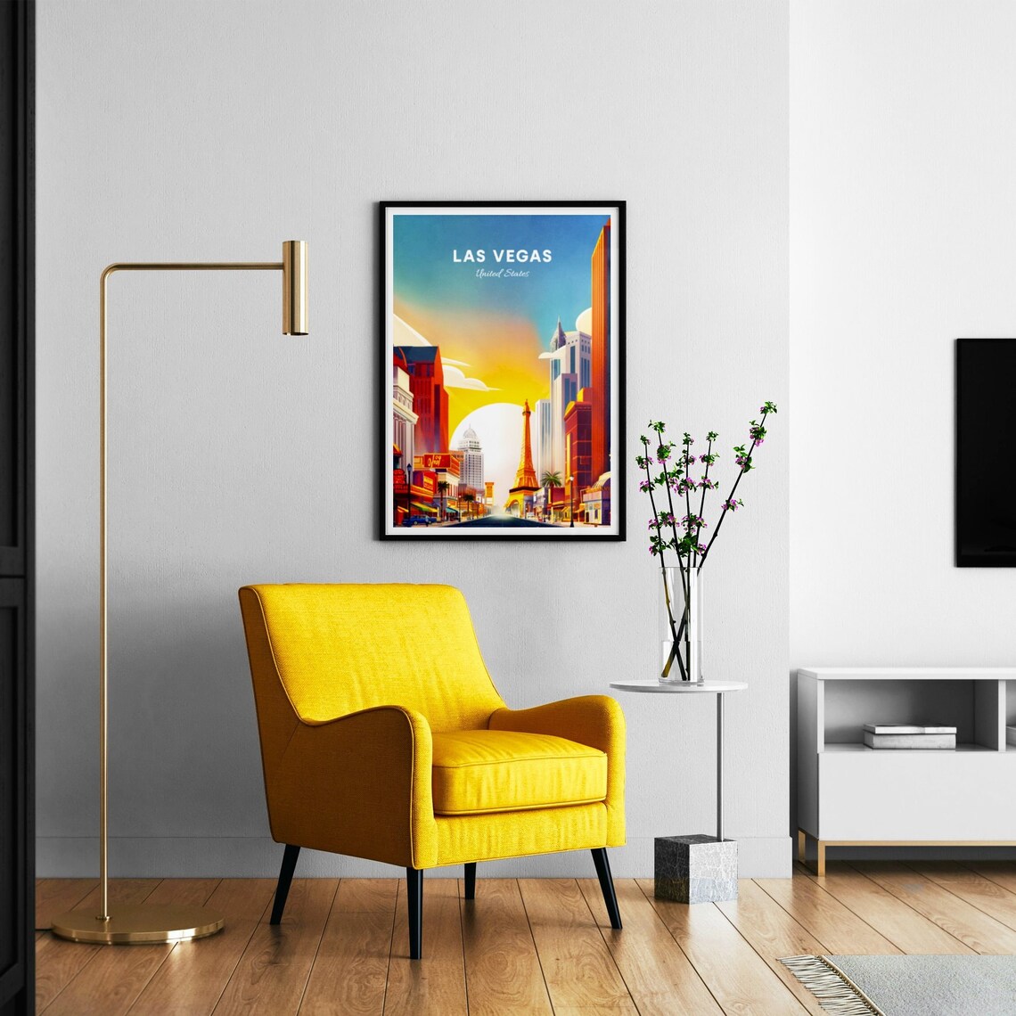 Las Vegas Paris Hotel Eiffel Tower Replica Sunset Strip Street Poster - Image 3