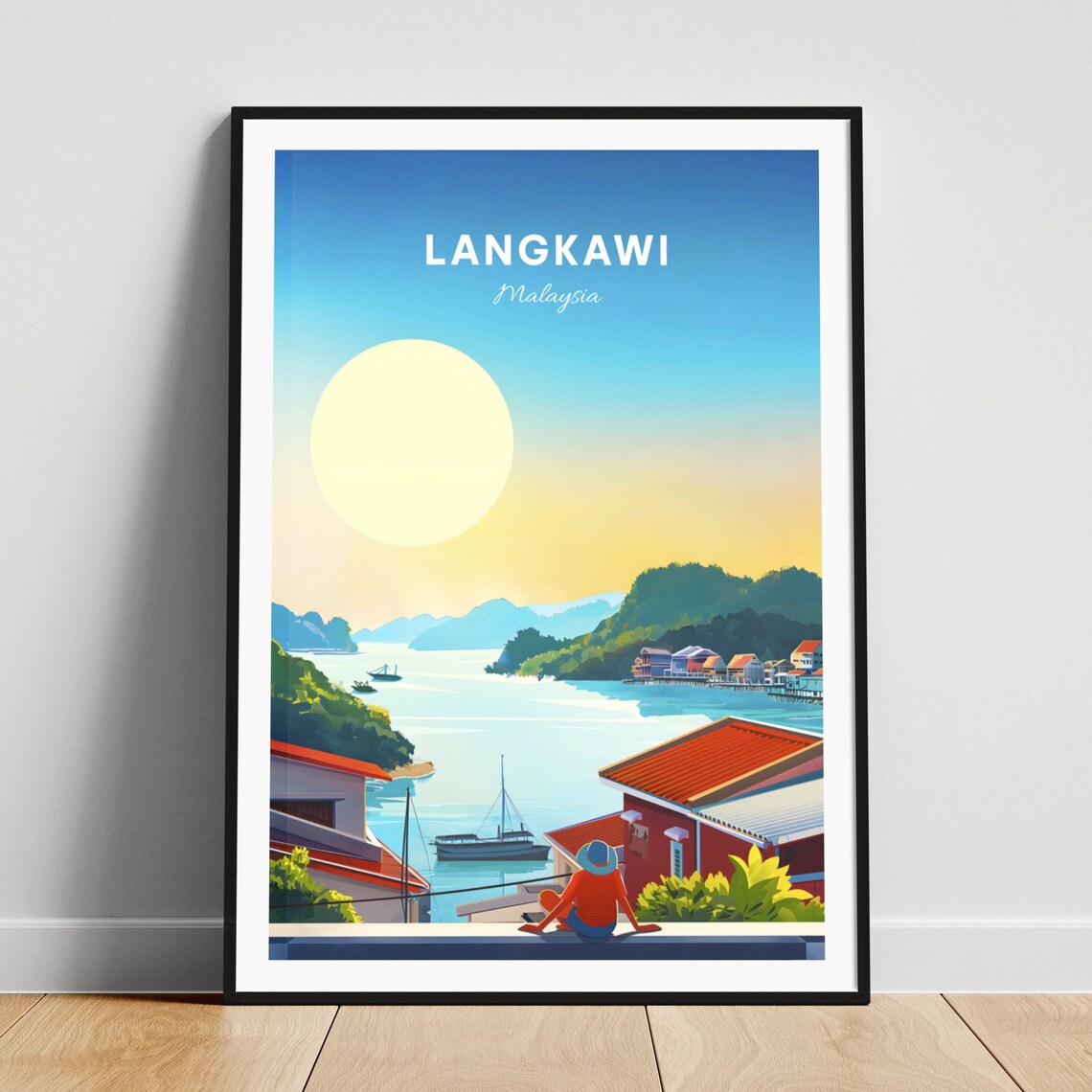 Langkawi Malaysia Waterfront Harbor Village Sunset View Poster