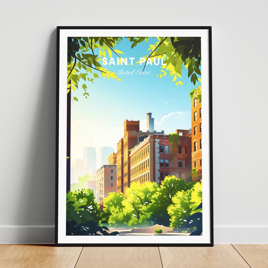 Saint Paul Historic Mill District Brick Buildings Day Poster