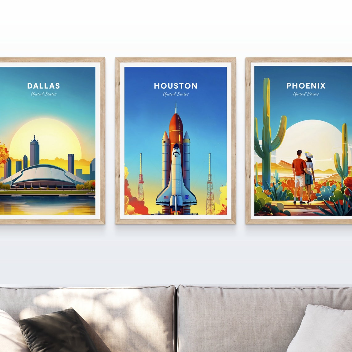 Houston Texas NASA Space Shuttle on the Launch Pad Sunrise Poster - Image 4