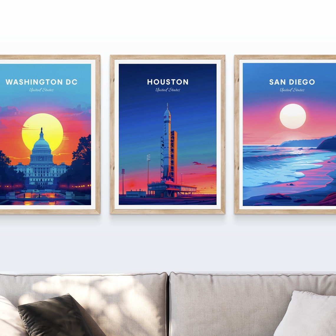 Houston Rocket Launchpad at Dusk Over the Space Center Poster - Image 4