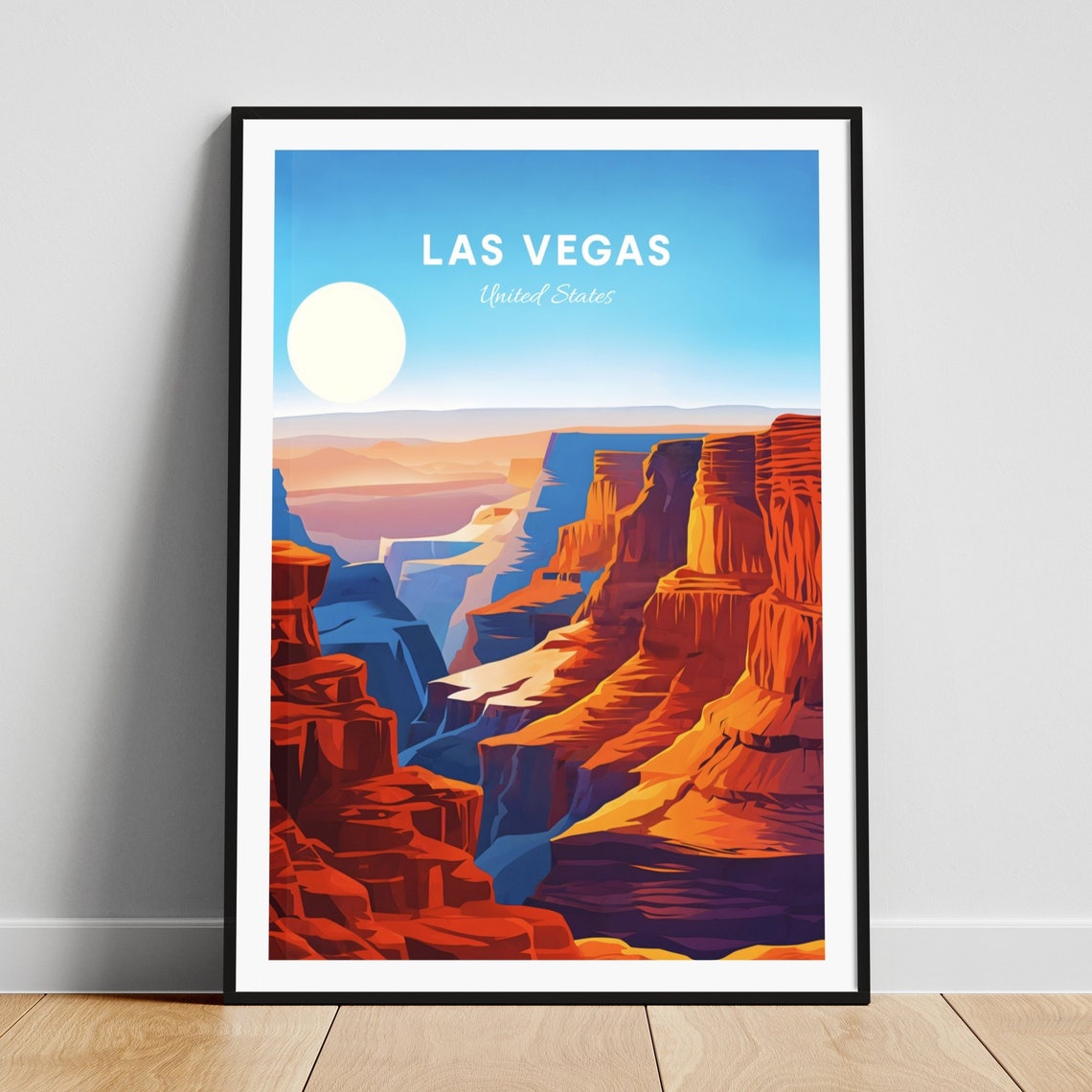Las Vegas Nevada Red Rock Canyon Desert Sun Landscape Poster