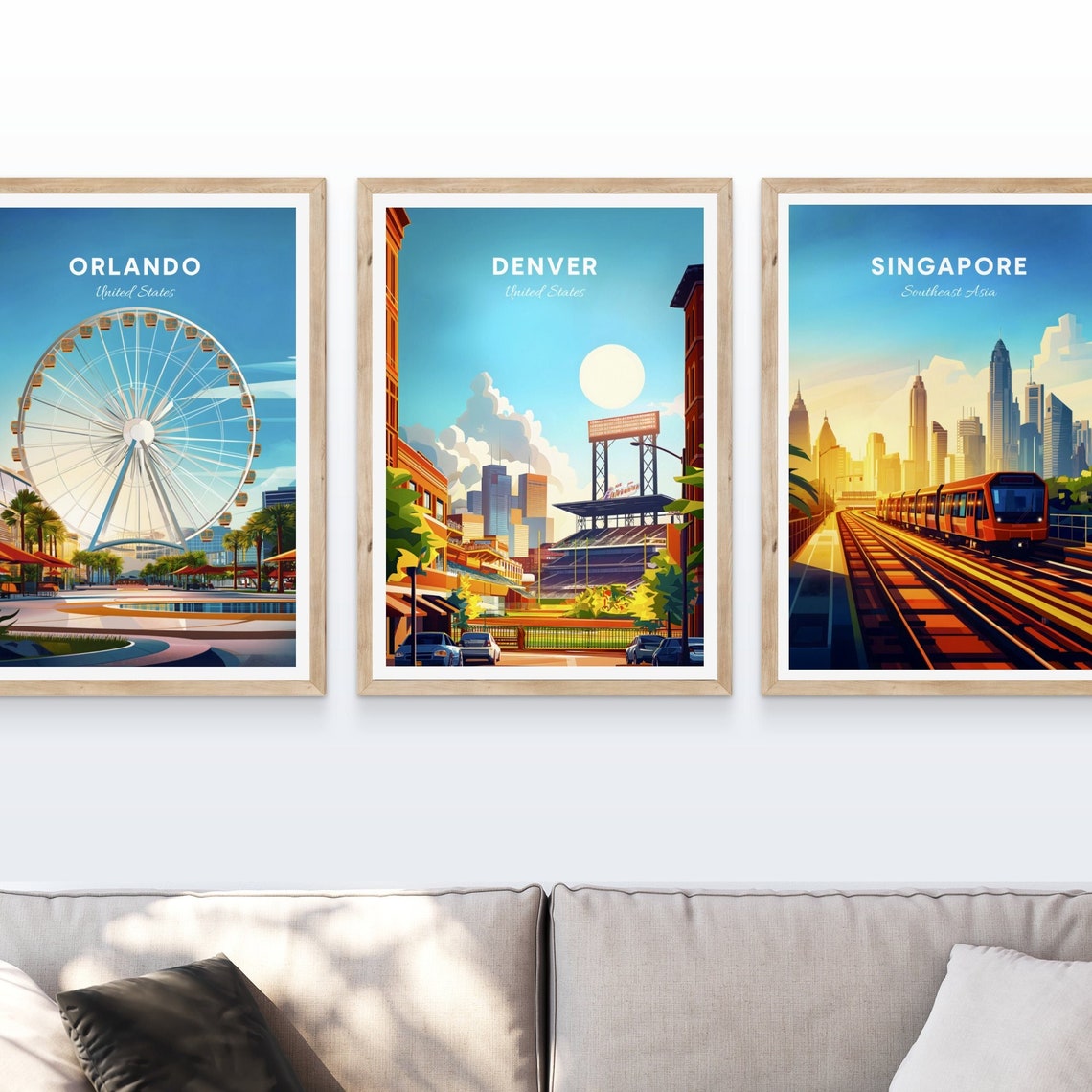 Denver Colorado Ballpark Stadium With Downtown Skyline Day Poster - Image 4