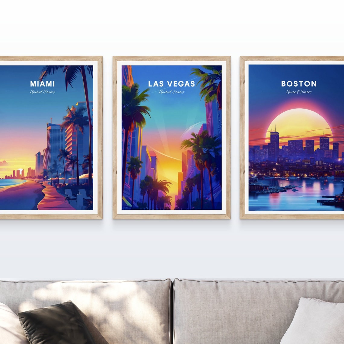 Las Vegas Nevada Strip Palm Boulevard Sunset Towers Retro Poster - Image 4