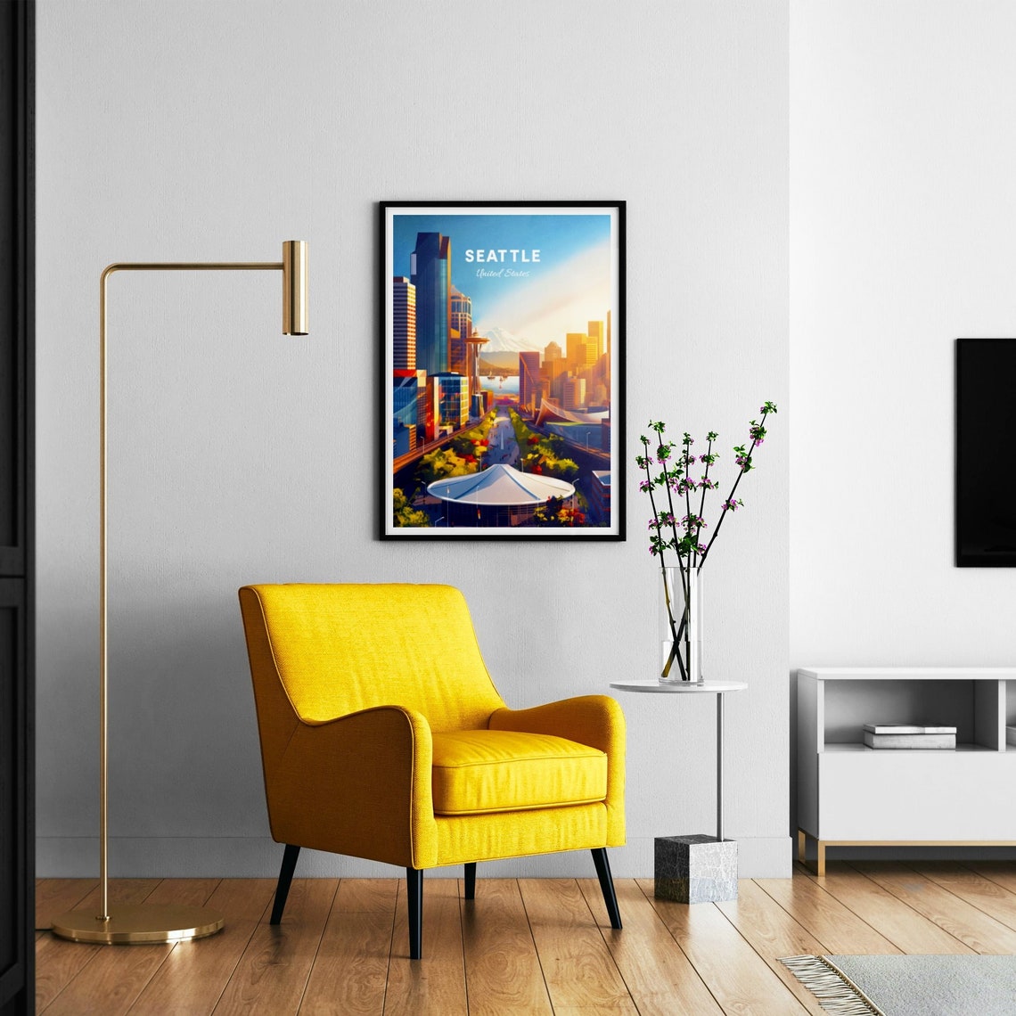 Seattle Washington Downtown Space Needle Rainier Avenue Travel Poster - Image 3