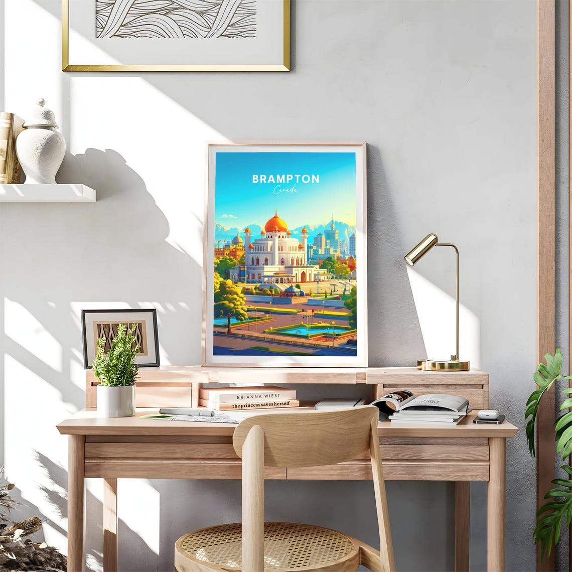 Brampton Canada White Palace Gardens Mountains Day View Poster - Image 4