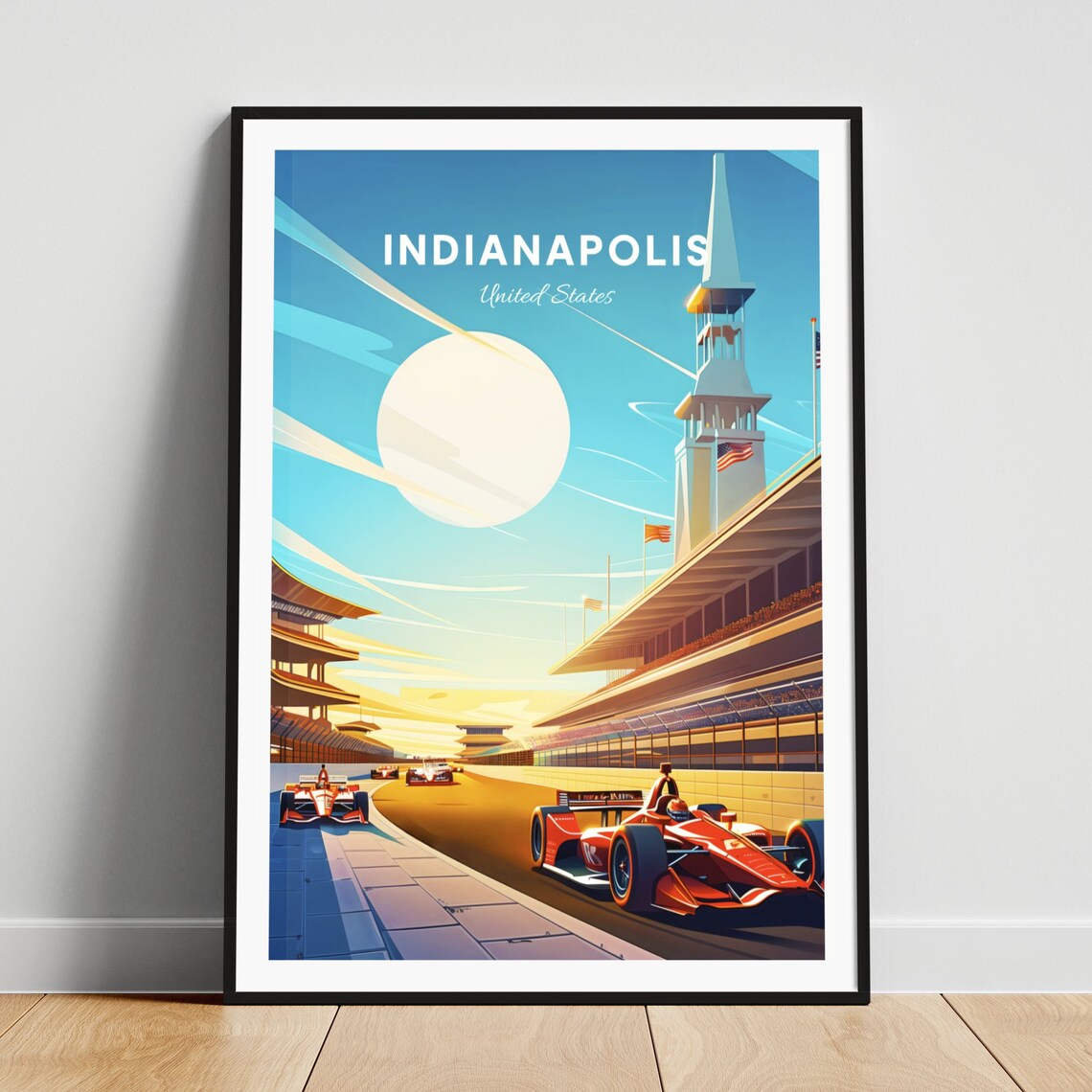 Indianapolis Motor Speedway Race Day Open Wheel Cars Speed Poster