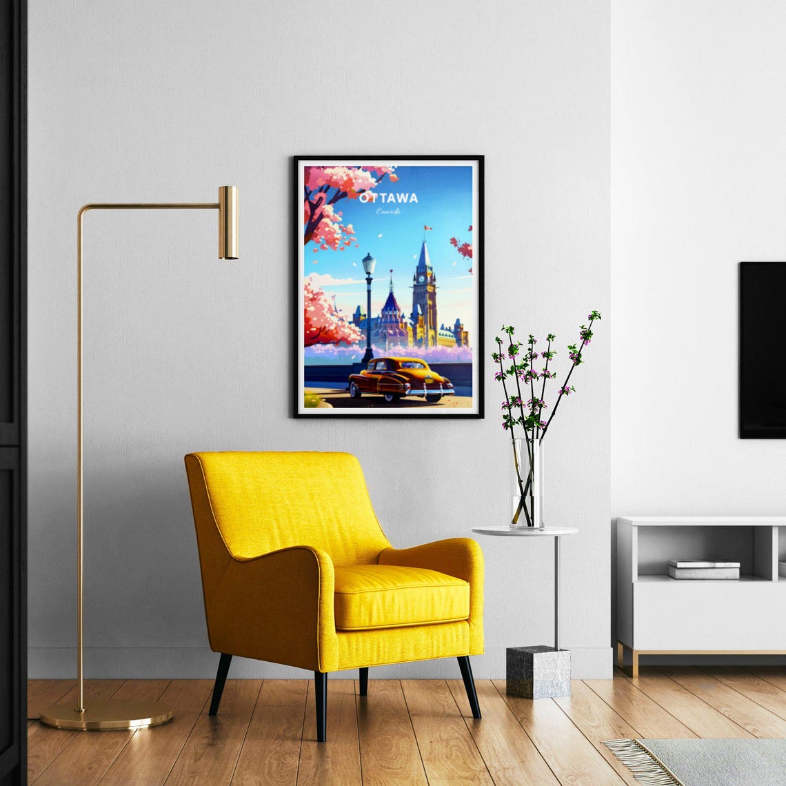 Ottawa Canada Parliament Hill Peace Tower Spring Travel Poster - Image 3
