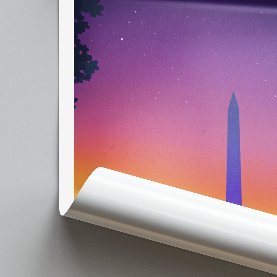 Washington DC Monument At Dusk Purple Sky Reflecting Pool Poster - Image 2