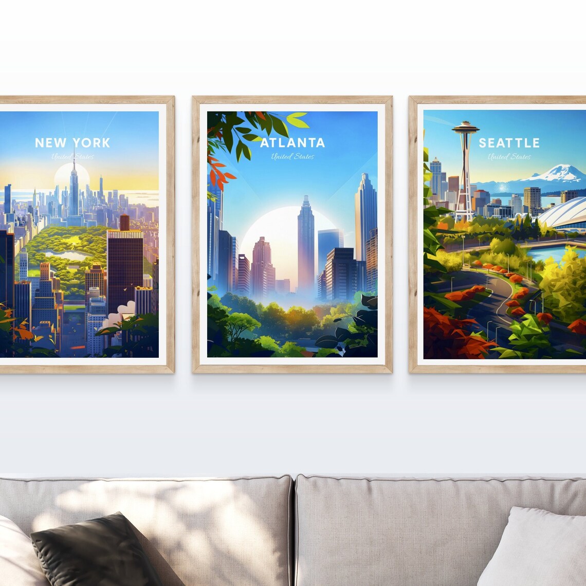 Atlanta Georgia Skyline Park Greenery Sunrise Morning Poster - Image 4