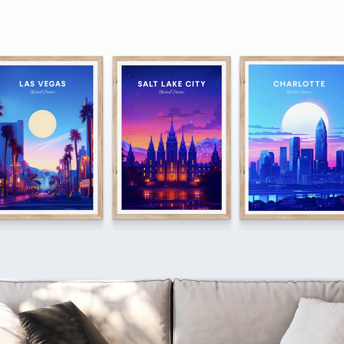 Salt Lake City Temple Twilight Reflection Starry Travel Poster - Image 4