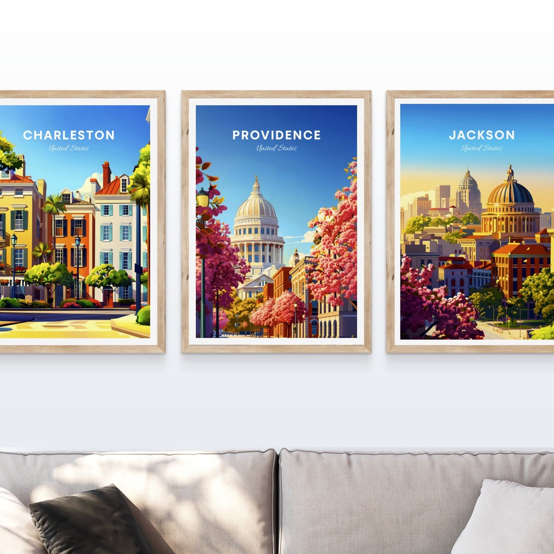 Providence United States State House Dome Spring Blossoms Poster - Image 3