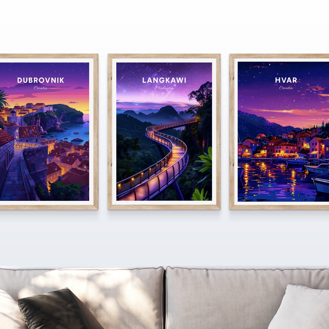 Langkawi Malaysia Sky Bridge Starry Night Jungle View Poster - Image 4