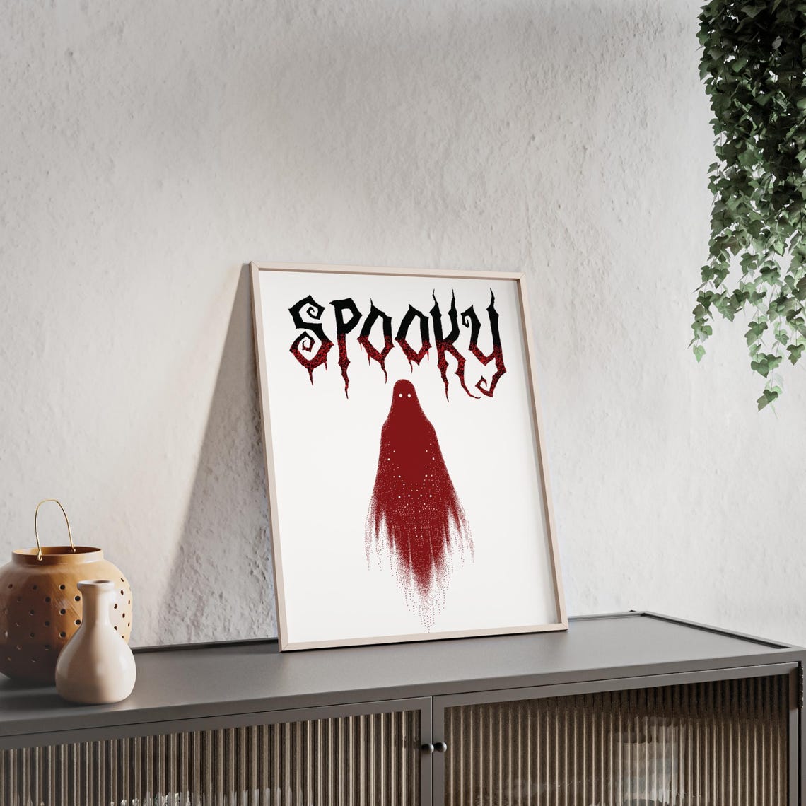 Spooky Dripping Red Lettering Ghost Horror Night Halloween Poster