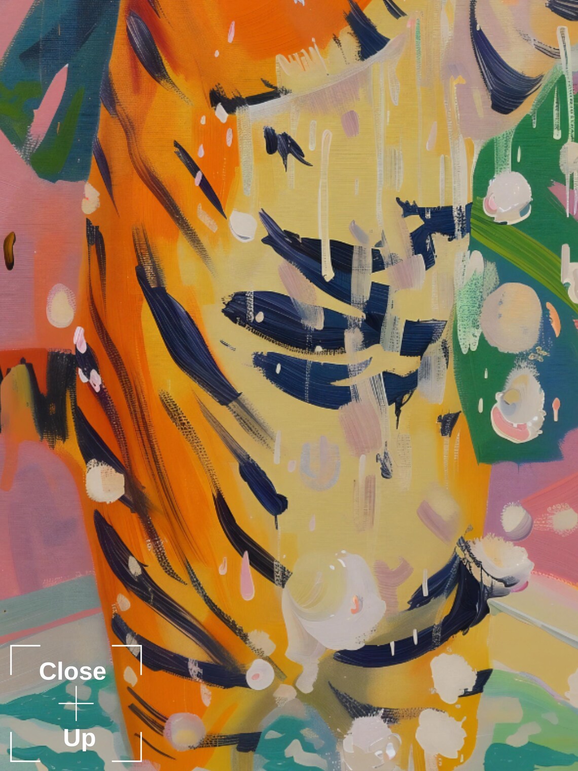Cheerful Tiger Taking a Shower in a Colorful Jungle Bathroom Poster - Image 2