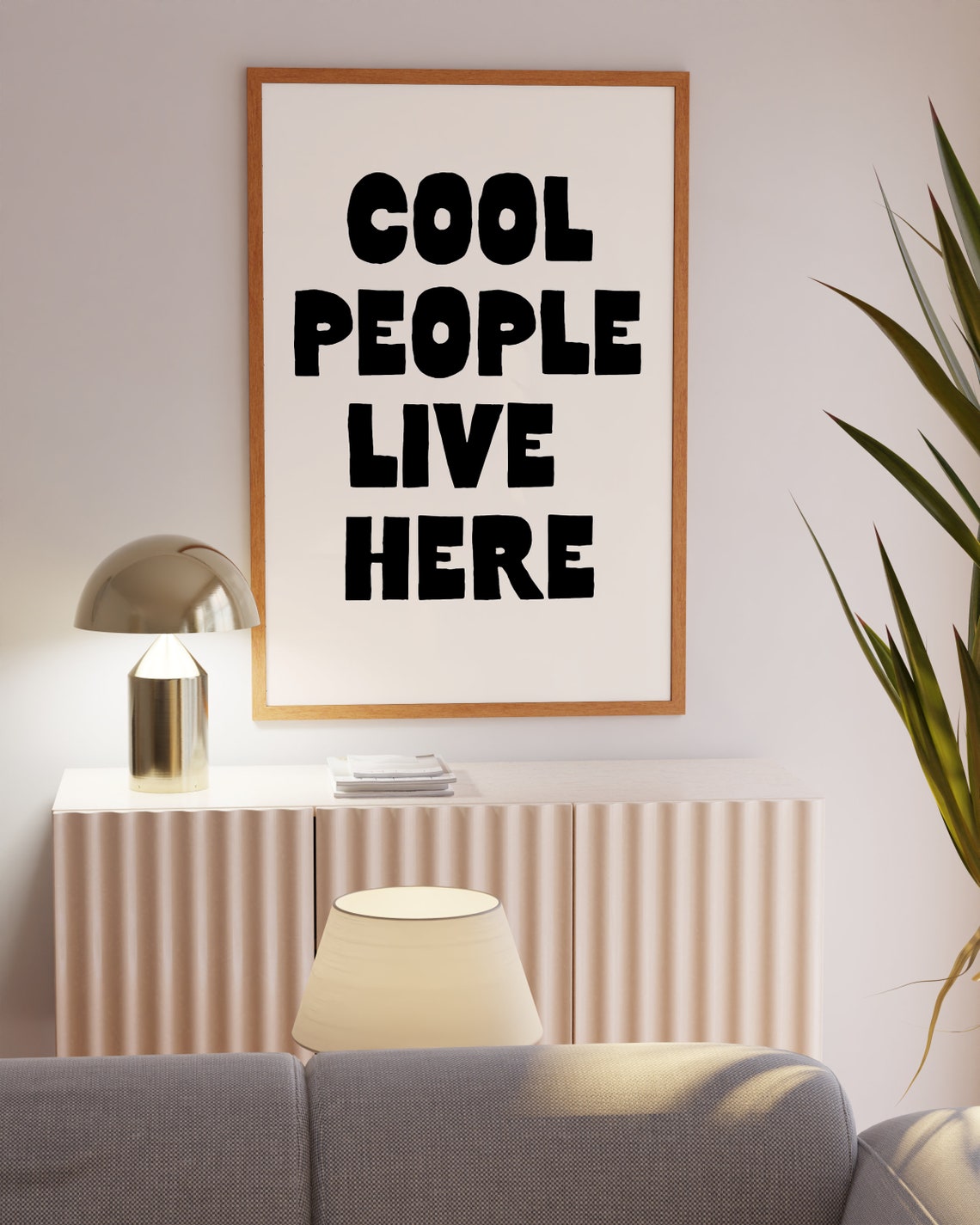 Cool People Live Here Bold Black Typography Welcome Home Poster