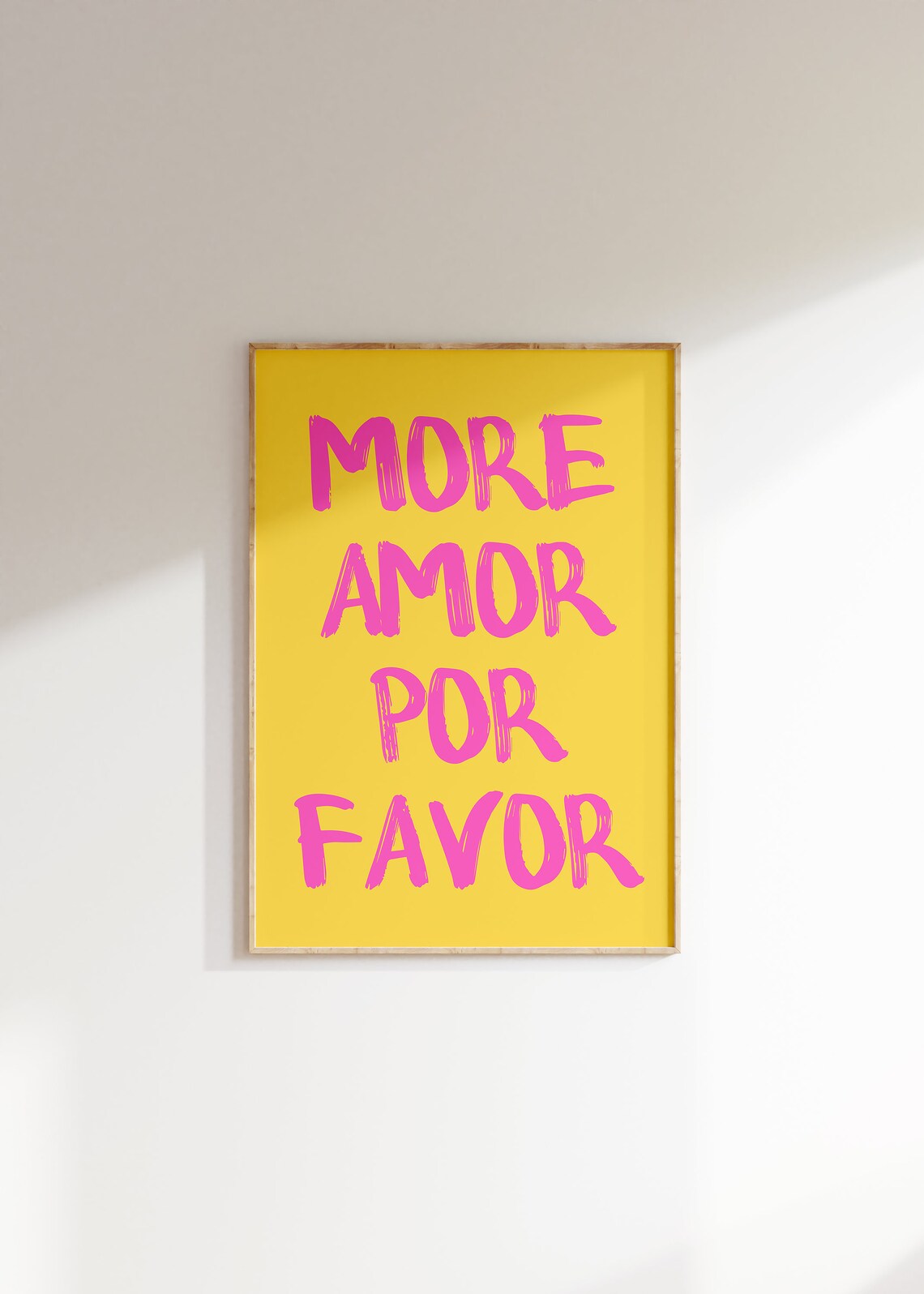 More Amor Por Favor Quote Art Print, Preppy Decor