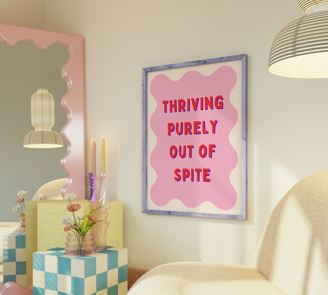 Thriving Purely Out Quote Art Print, Y2K Decor - Image 5