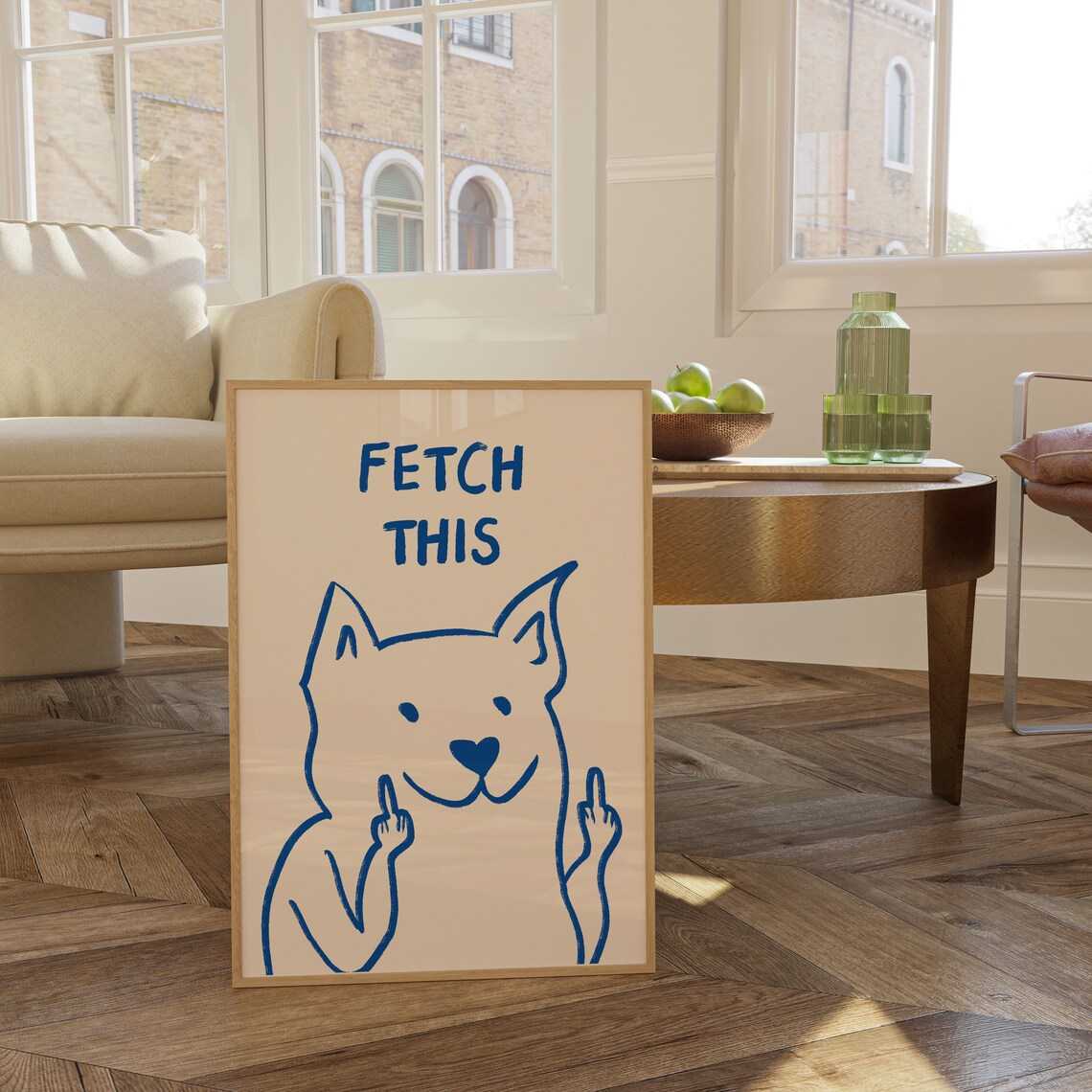 Fetch This Dog Art Print, Y2K Funny Animal Poster - Image 4