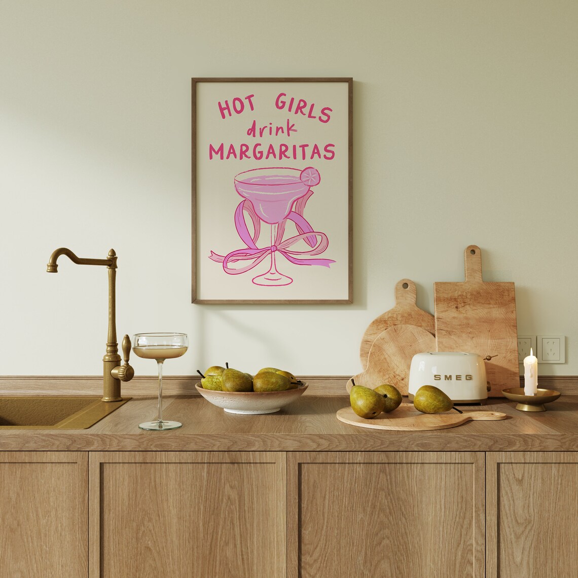 Hot Girls Drink Margaritas, Happy Hour Art Print - Image 3