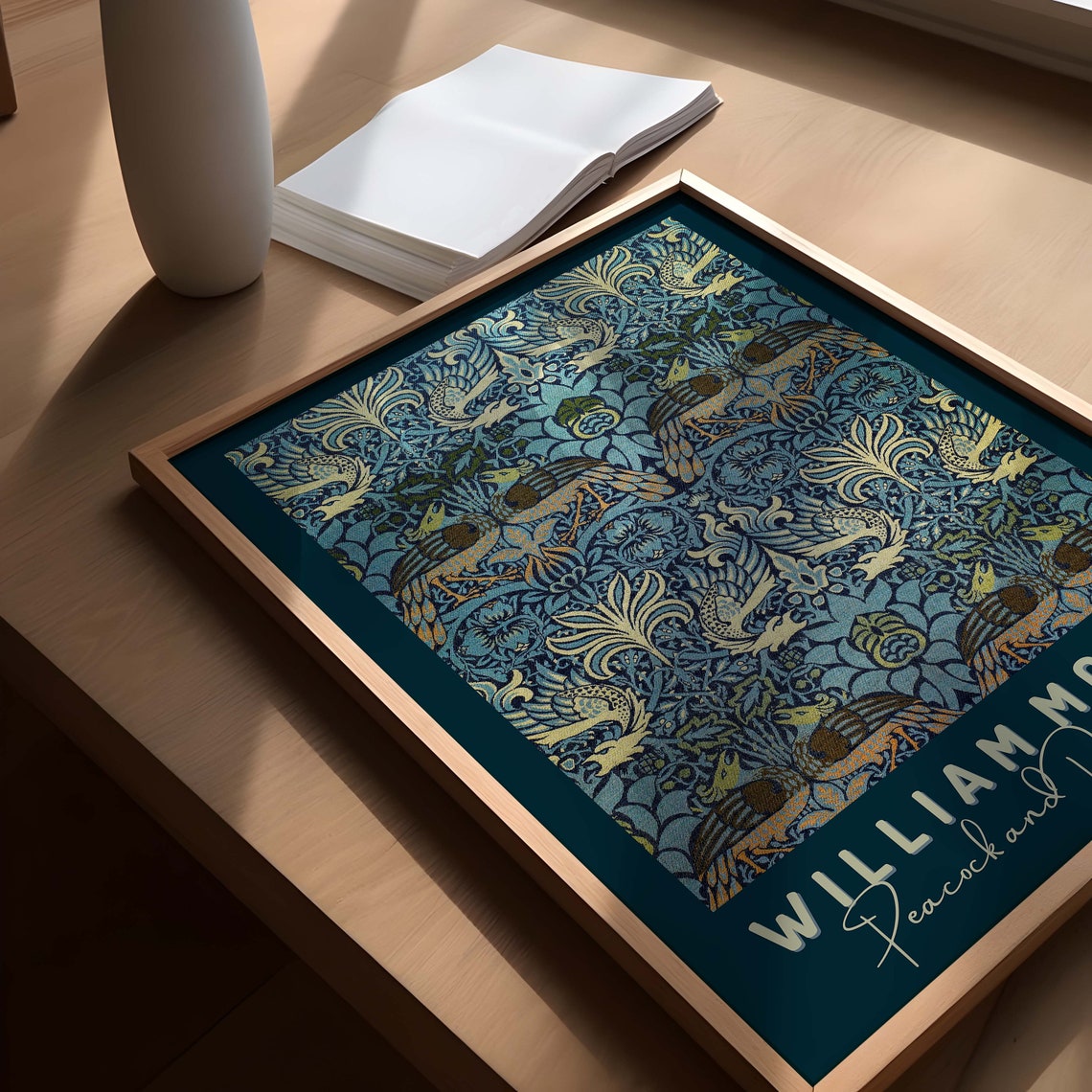 William Morris Peacock Dragon Textile Pattern Art Nouveau Wall Art
