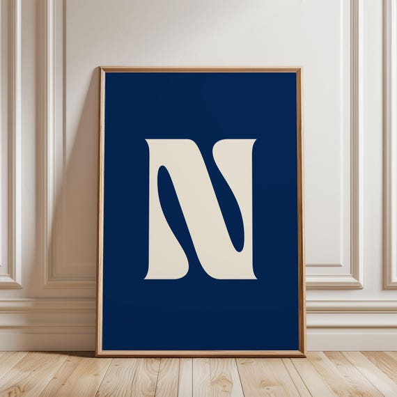 Personalized Letter Print Alphabet Wall Art Custom Initial Poster Colorful