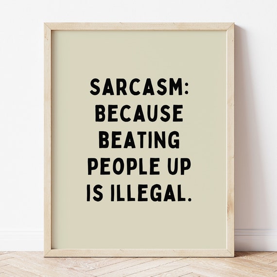 Sarcasm Definition Print Funny Minimalist Home Office Decor