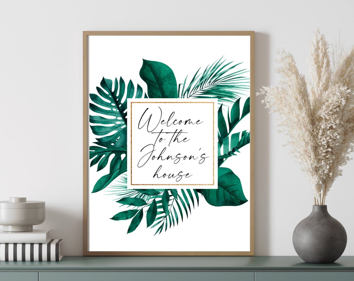 Personalised Welcome To Our Home Botanical Print