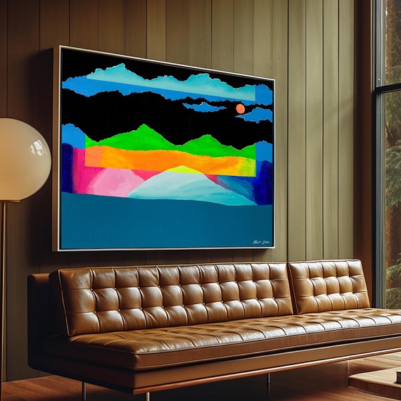 Abstract Landscape Art Bold Modern Wall Decor For Home Or Office Colorful Abstract Painting Living Room Wall Art Art Prints