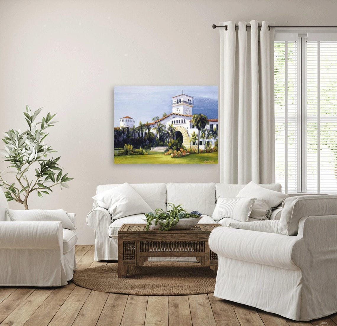Santa Barbara Courthouse Clock Tower Spanish Architecture Poster - Image 4