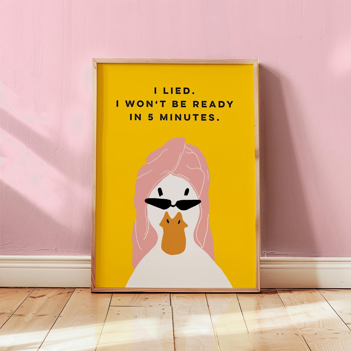 Retro Duck Bathroom Print, Humorous Diva Art