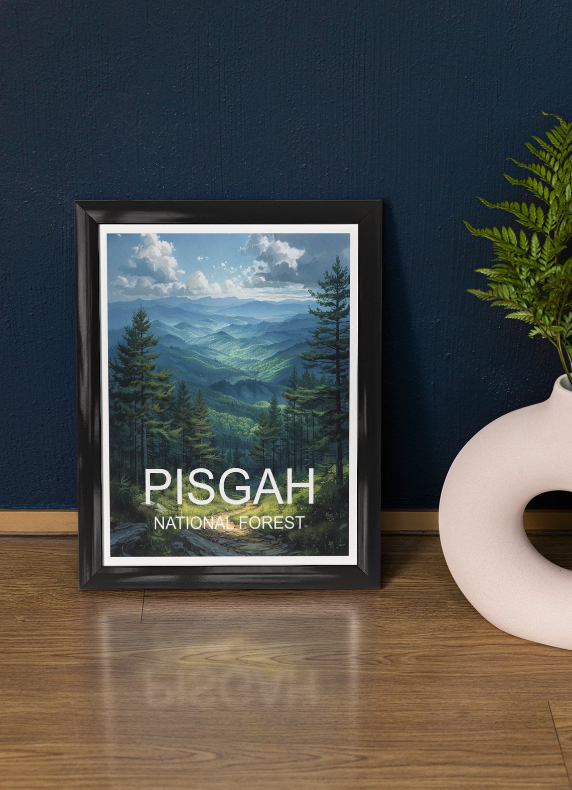 Pisgah National Forest Blue Ridge Mountain Vista Travel Poster