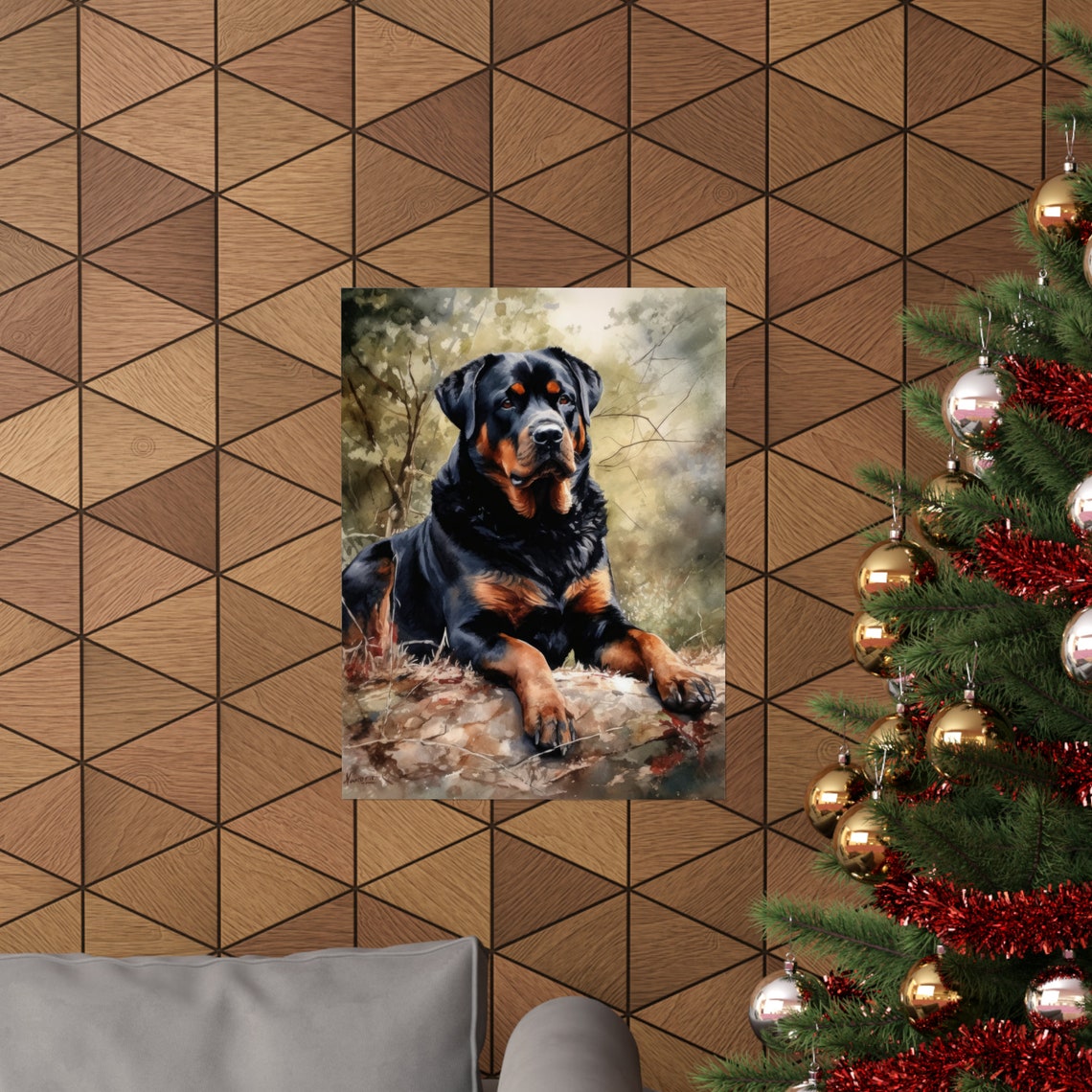 Rottweiler Dog Art Print Dog Wall Art Animal Art Print Animal Art Poster Dog Lover Gift Colorful Animal Wall Art Cool Dog Art - Image 3