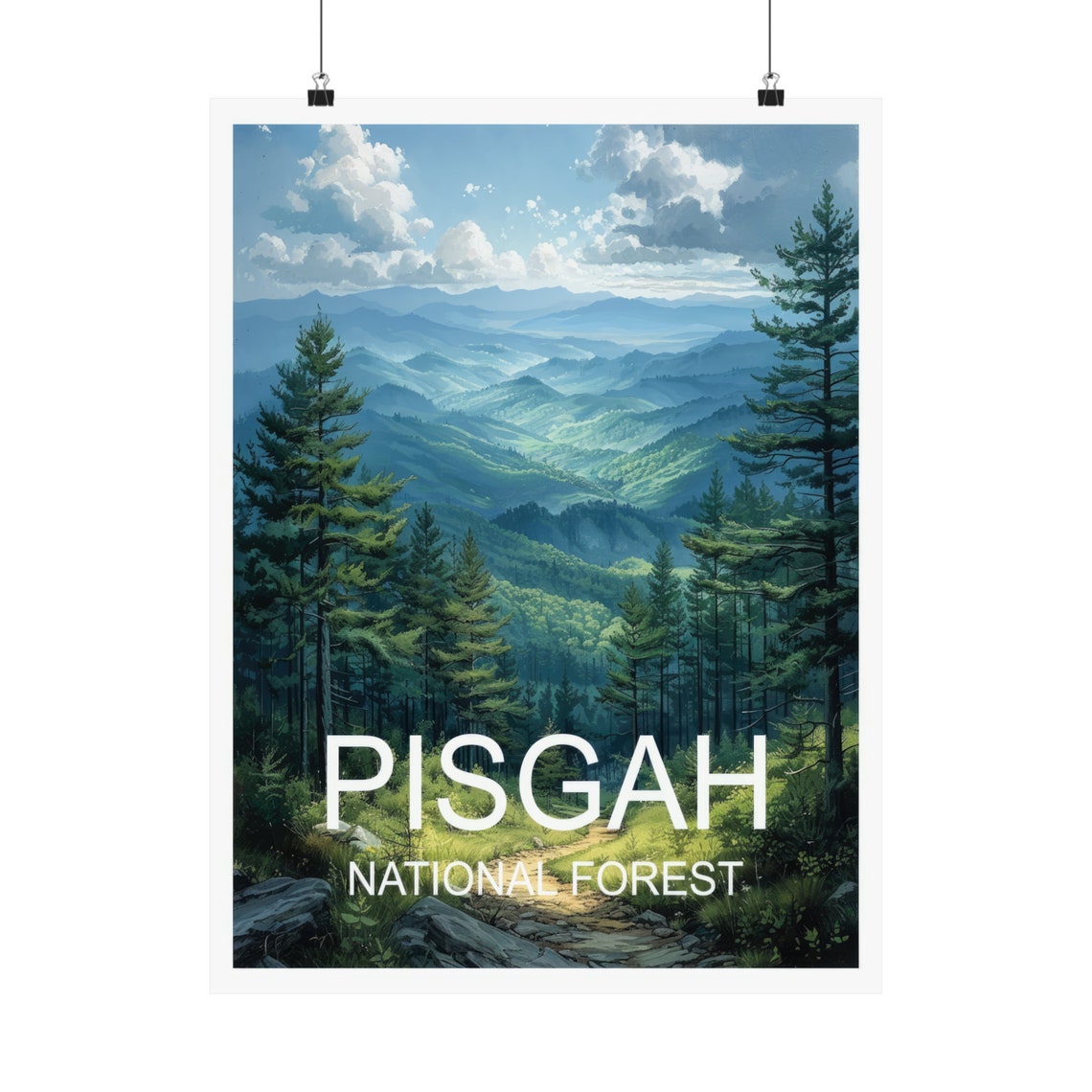 Pisgah National Forest Blue Ridge Mountain Vista Travel Poster - Image 5
