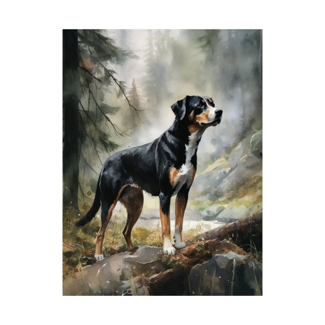 Entlebucher Mountain Dog Art Print Dog Wall Art Animal Art Print Animal Art Poster Dog Lover Gift Colorful Animal Wall Art Cool Dog - Image 4