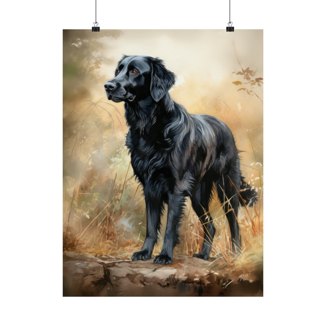Flat Coated Retriever Dog Art Print Dog Wall Art Animal Art Print Animal Art Poster Dog Lover Gift Colorful Animal Wall Art Cool Dog - Image 5